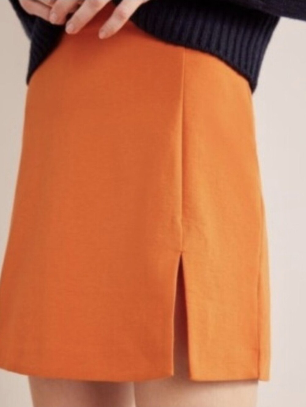 BODEN Orange Side-Slit Mini Skirt